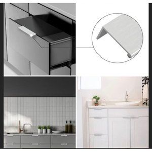 Rergy 10 Pack Finger Pulls Cabinet Handles Brushed Nickel 5"